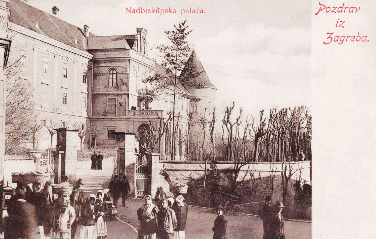 Kaptol 1905. godine. Nadbiskupska palača